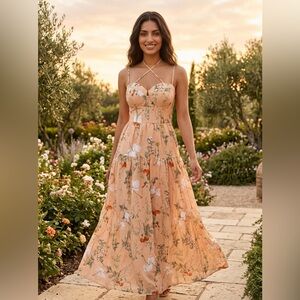 River Floral Maxi Dress Multicolor Size M 🆕 (135)